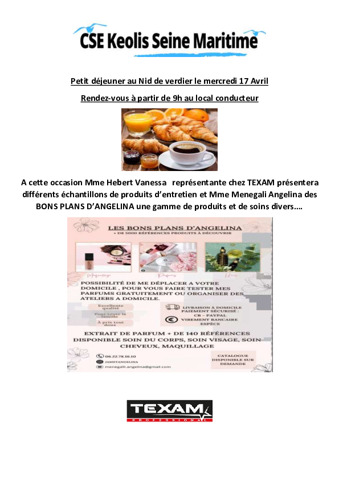 PETIT DEJEUNER DU 17 AVRIL AU NID DE VERDIER
